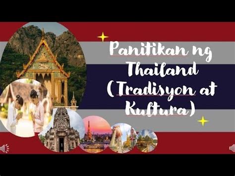 PANITIKAN NG THAILAND(Tradisyon at Kultura).